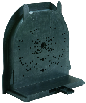 Image de Joue pour coffre avec tunnel de 222/230 mm, talon de 95 mm avec cale amovible (non fournie), face plate pour fixation avec vis parker